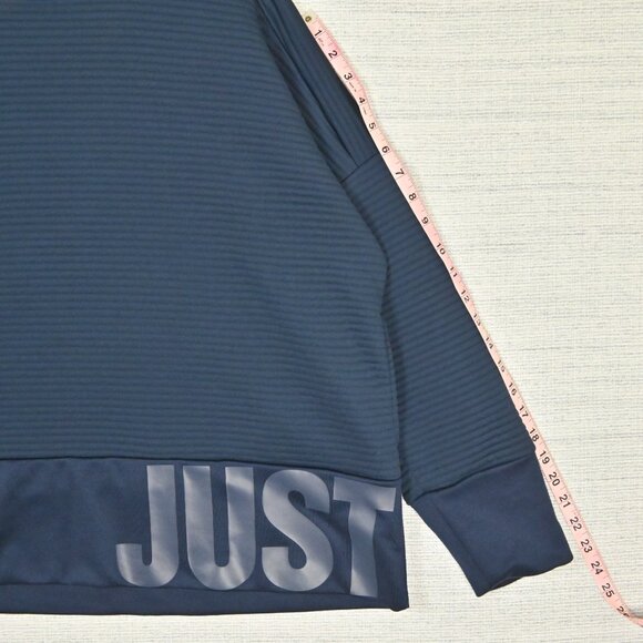 Nike Dri-Fit Just Do It Big Logo Activewear Athletic Navy Blue Sweatshirt Sz XL - Picture 15 of 16